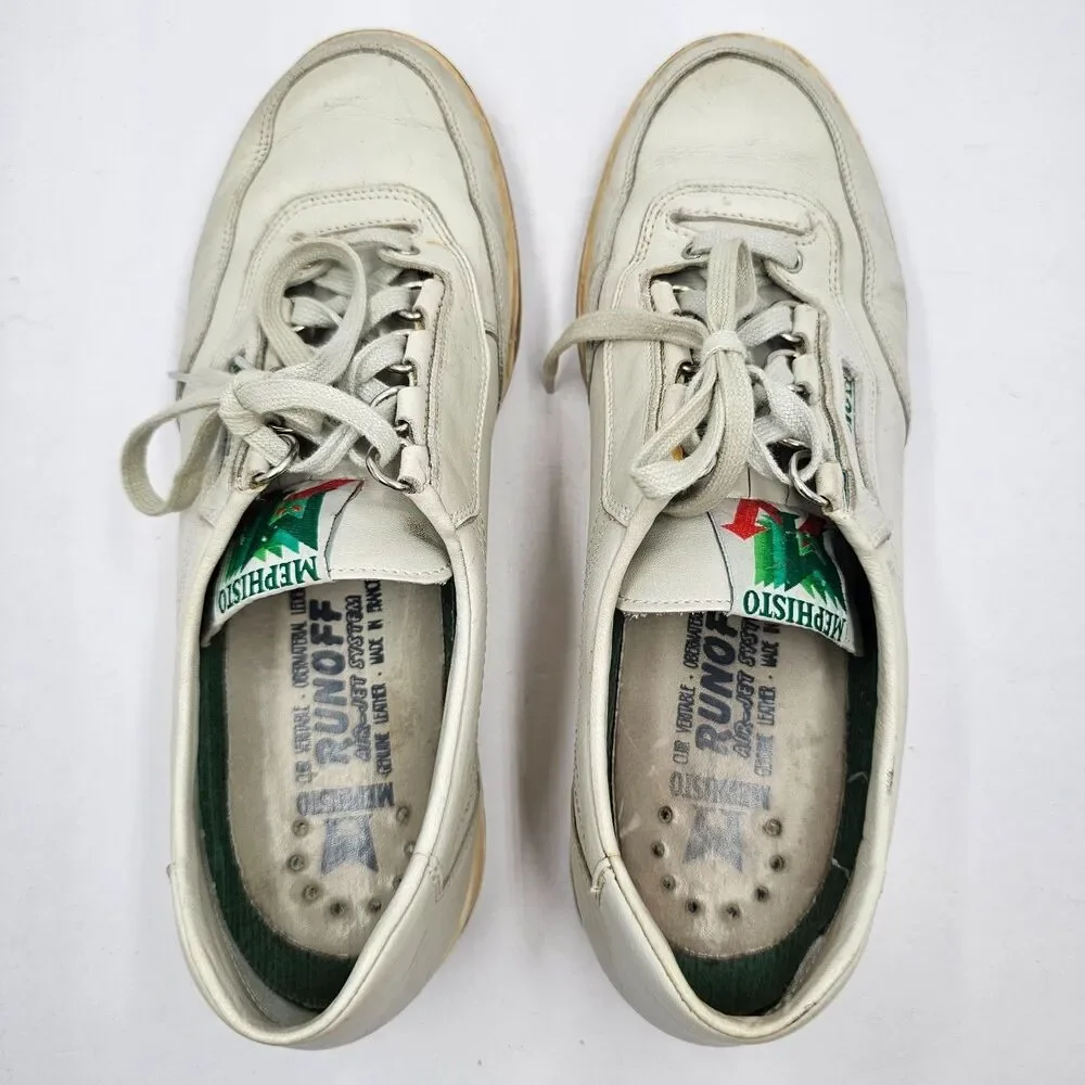 Mephisto Match Leather Oxford Walking Shoes Womens 11 Ivory Bone Trainer Sneaker